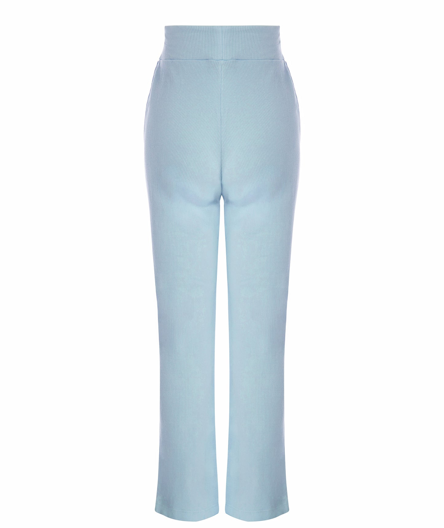 Baby Blue Cotton Flared Girls Pants