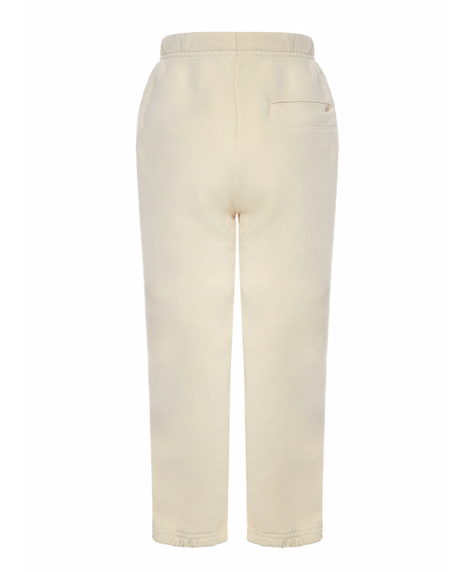 Cream Cotton Girls Sweatpants
