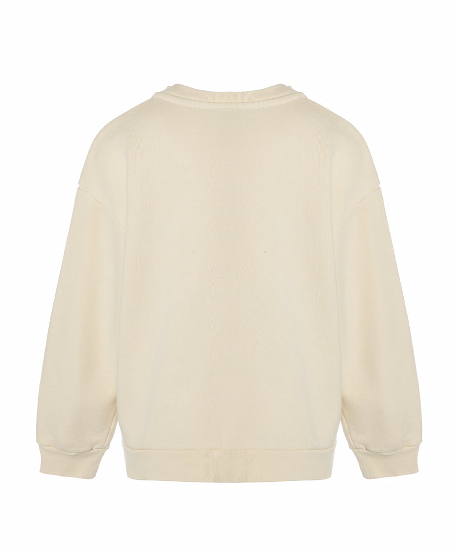 Cream Cotton Girls Sweatshirt
