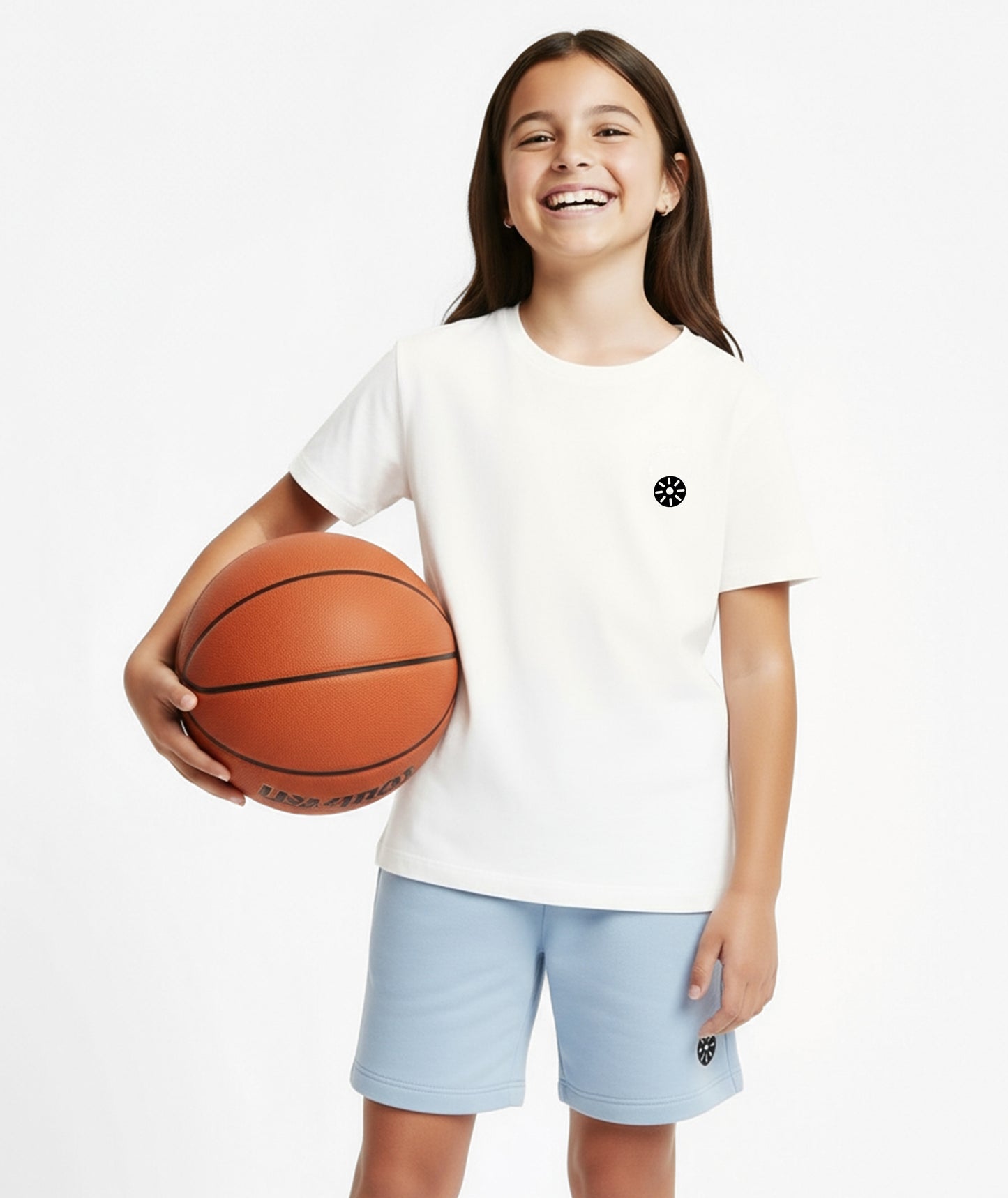 Baby Blue Cotton Girls Shorts