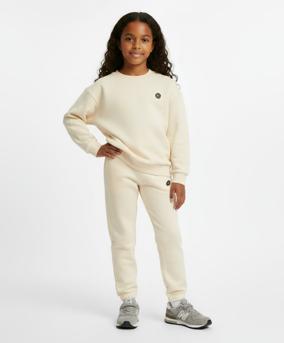 Cream Cotton Girls Sweatshirt