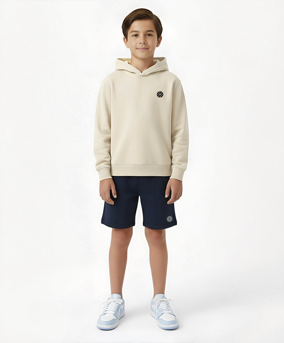 Cream Cotton Boys Hoodie