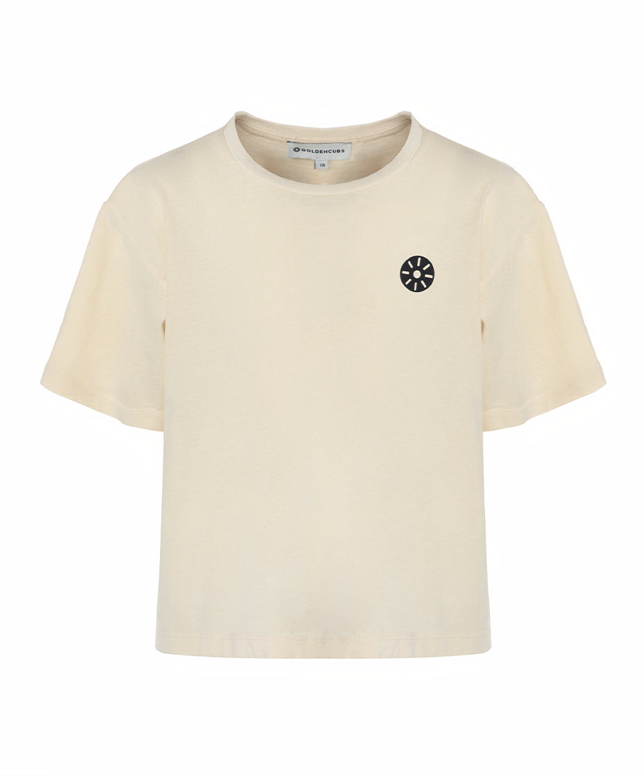 Cream Cotton Girls T-Shirt