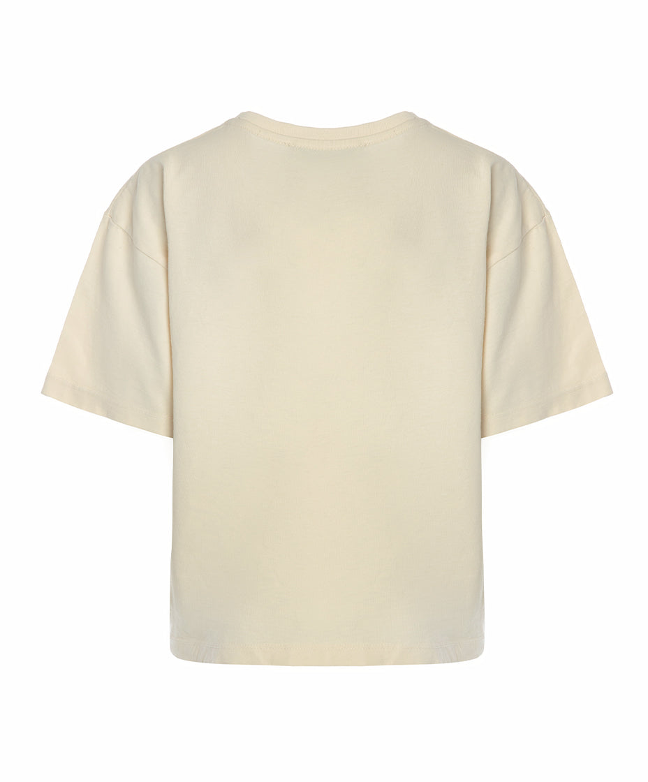 Cream Cotton Boys T-Shirt