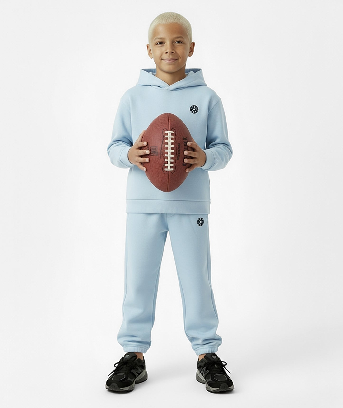 Baby Blue Cotton Boys Hoodie