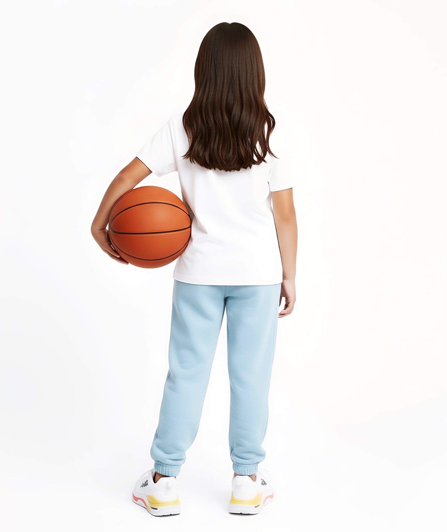 Baby Blue Cotton Girls Sweatpants