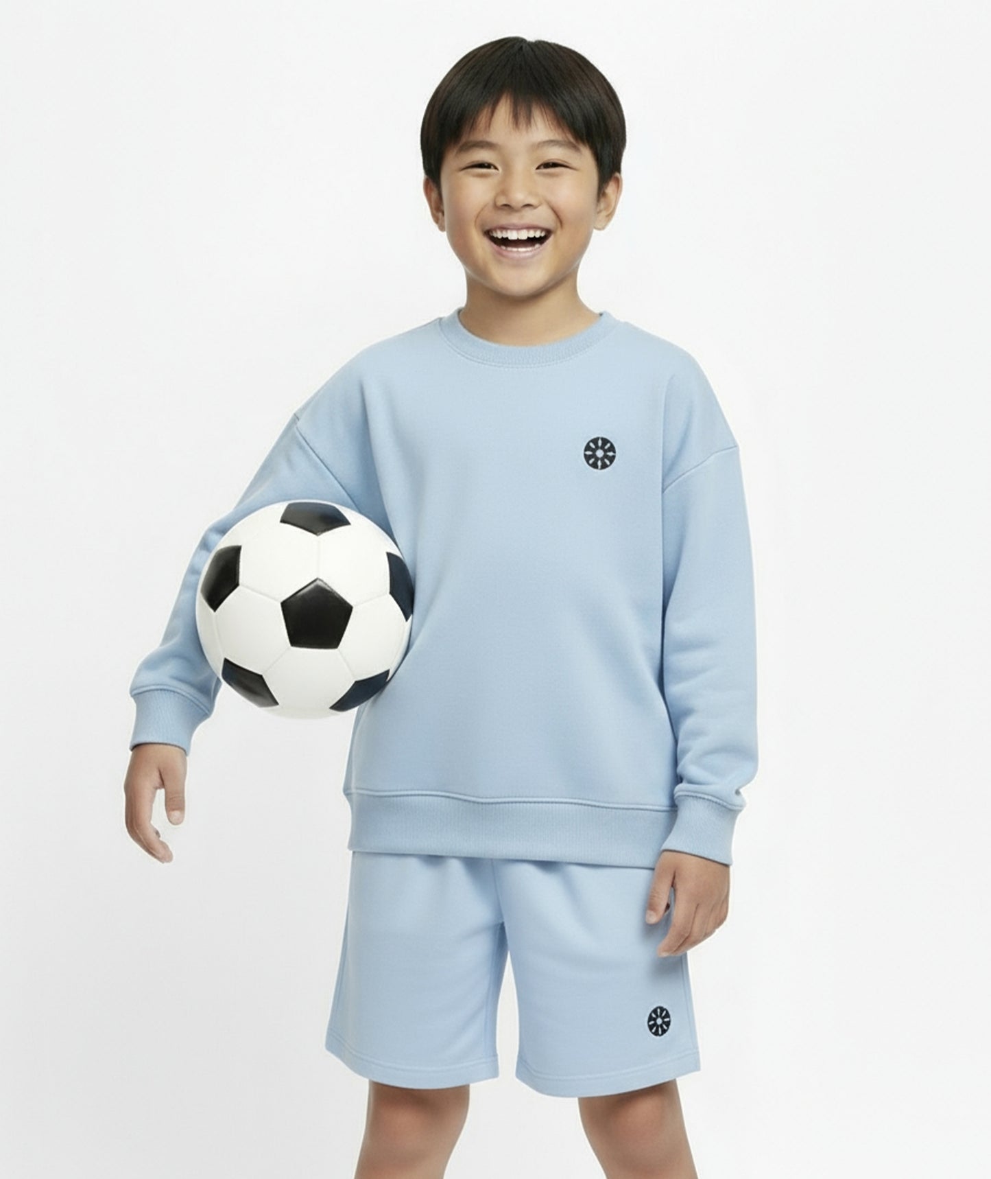 Baby Blue Cotton Boys Shorts