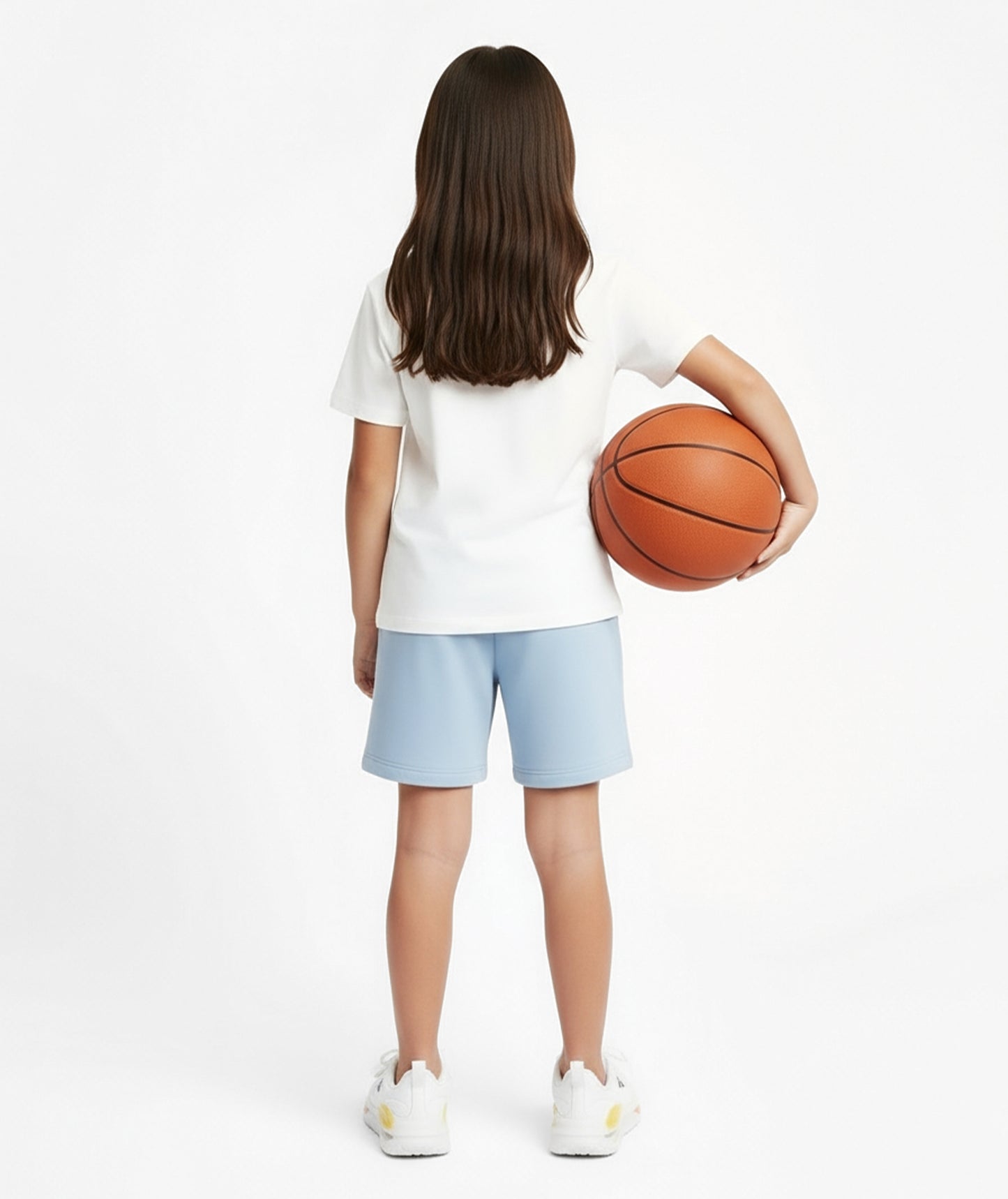 Baby Blue Cotton Girls Shorts