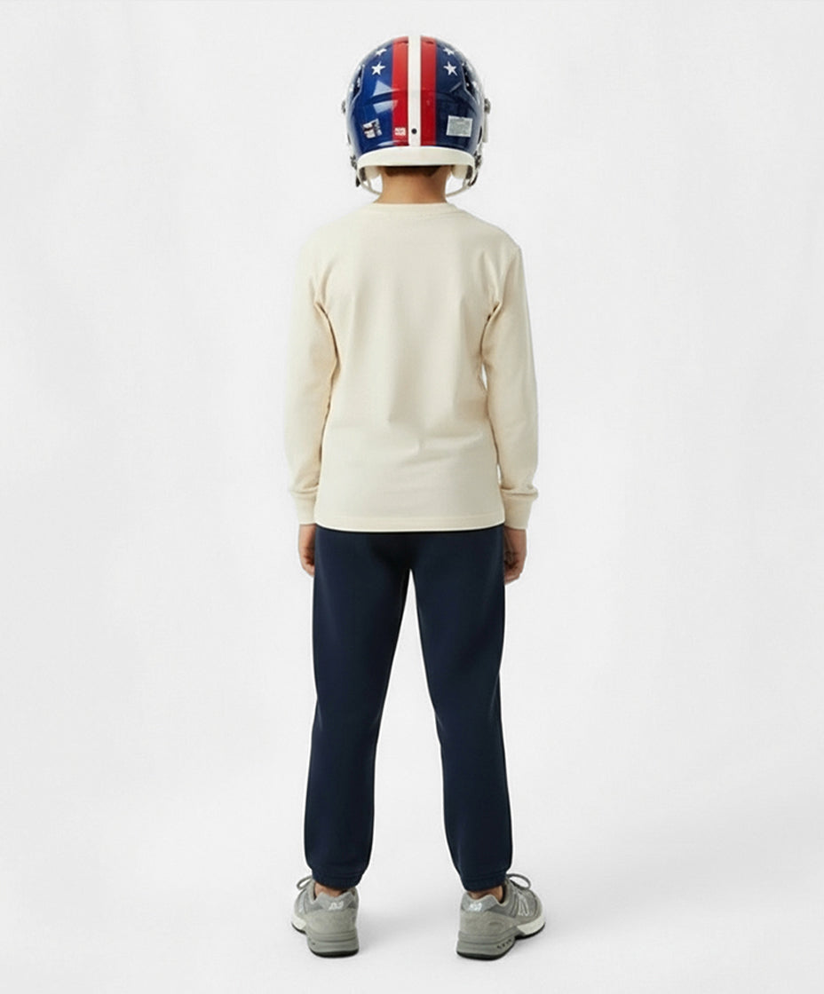 Cream Cotton Boys Long Sleeve T-Shirt