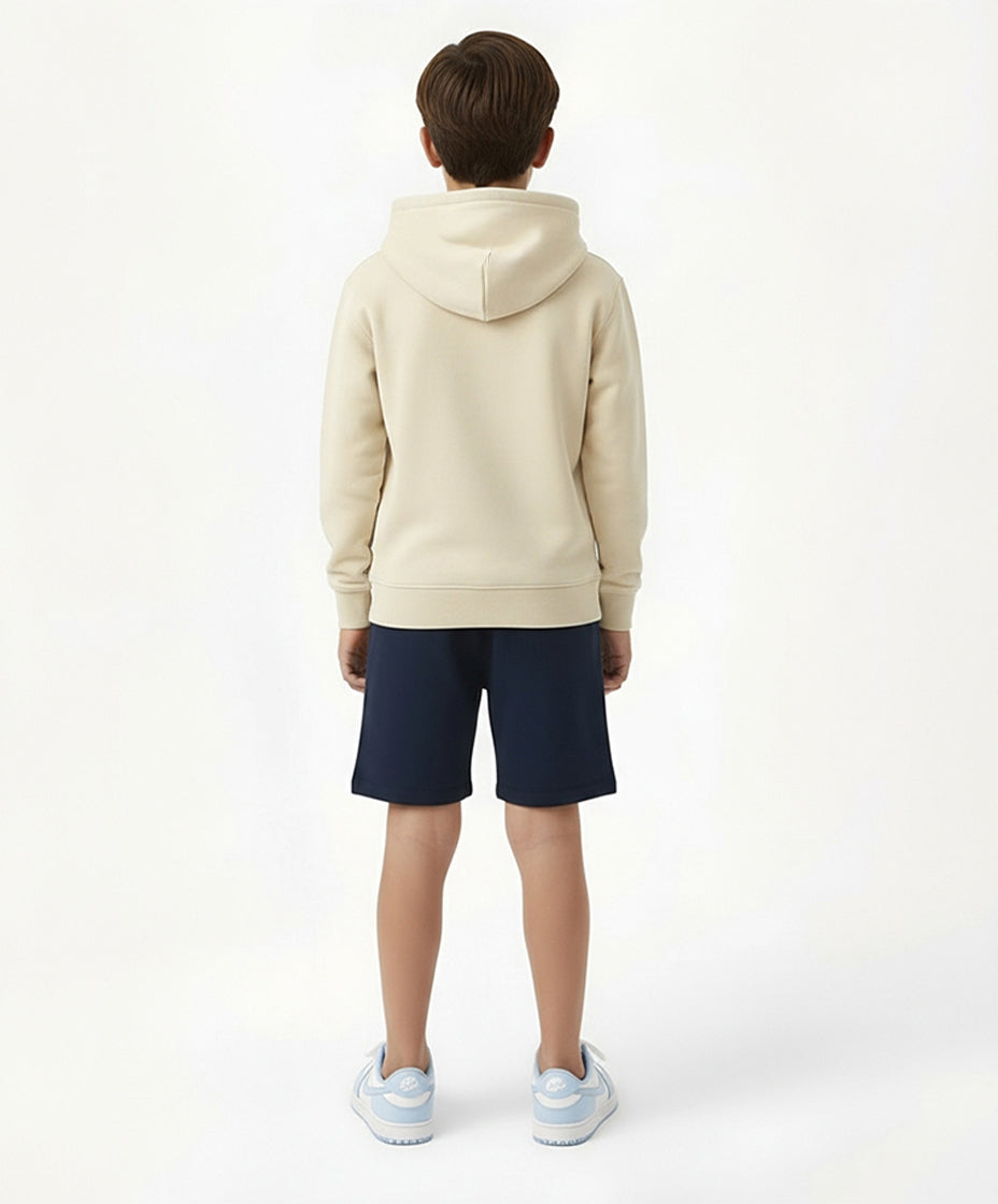 Cream Cotton Boys Hoodie
