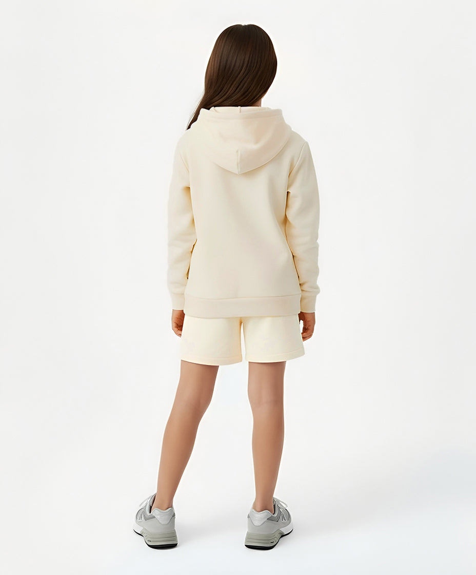 Cream Cotton Girls Hoodie