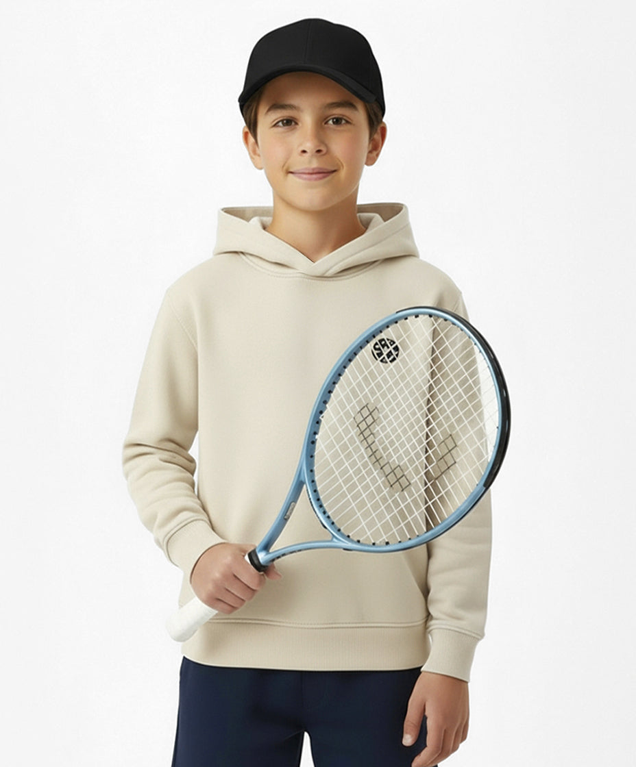 Cream Cotton Boys Hoodie