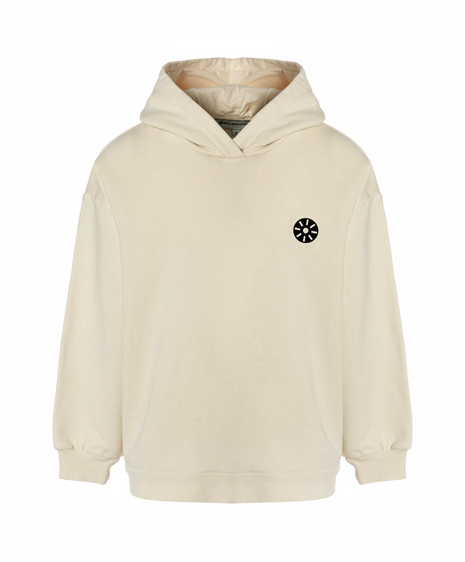 Cream Cotton Girls Hoodie