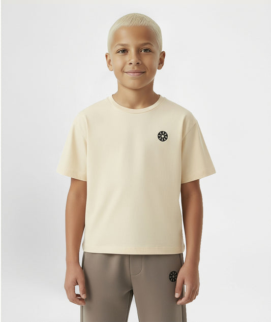 Cream Cotton Boys T-Shirt