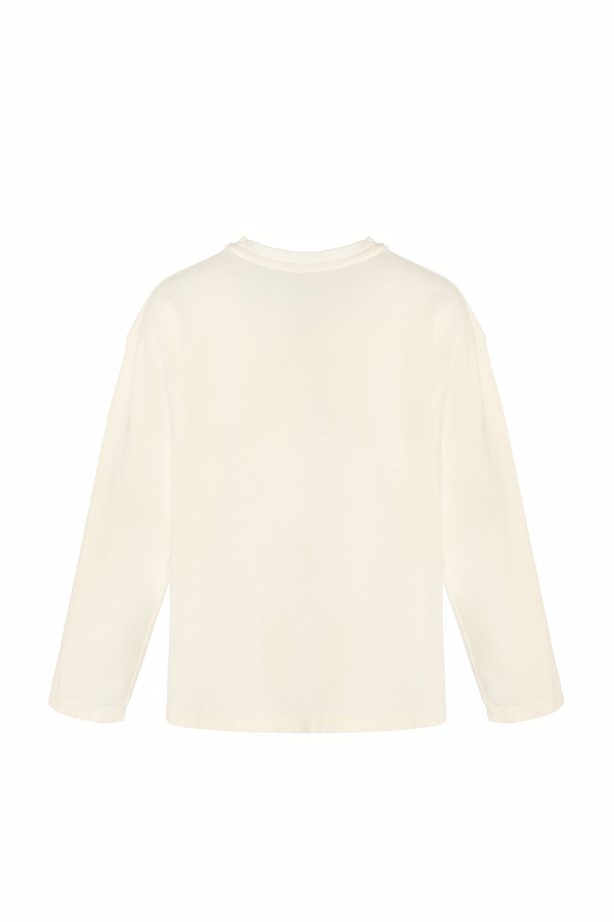 Back product image of Goldencubs white cotton boys long sleeve T-shirt — clean, simple design with soft cotton fabric and relaxed fit.