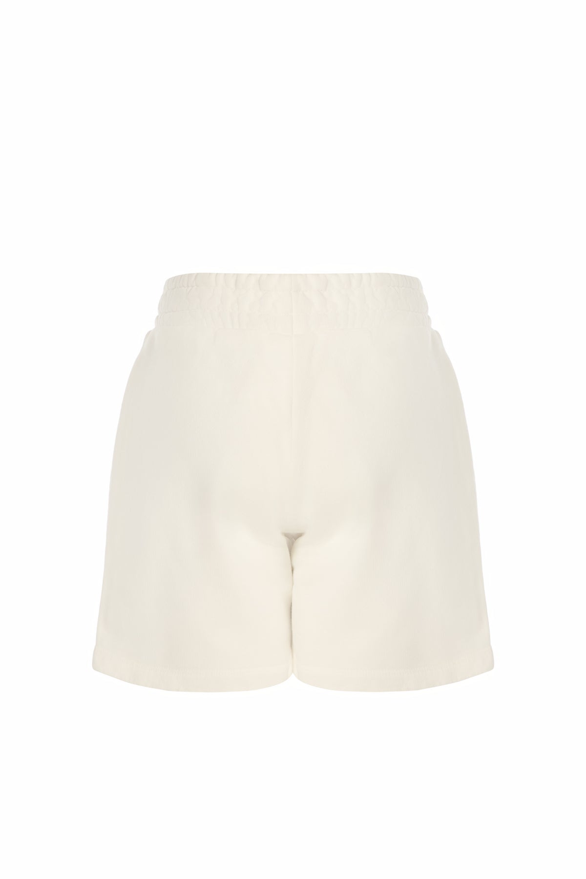 Back product image of Goldencubs white cotton boys shorts featuring elastic waistband and clean design — soft, breathable kidswear for everyday comfort.