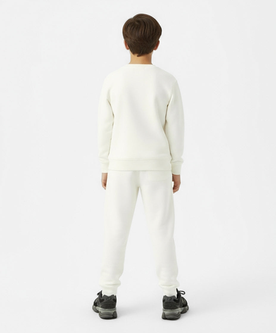 White Cotton Boys Sweatshirt