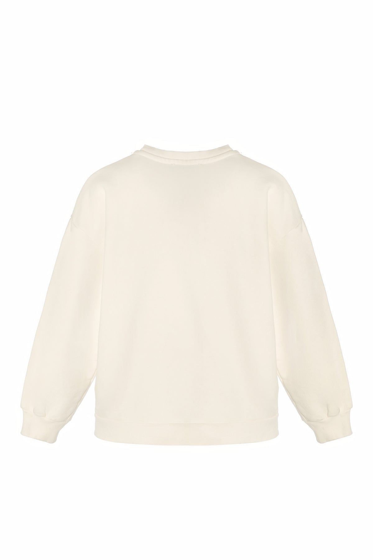 Back product image of Goldencubs white cotton boys sweatshirt — minimal and comfortable design made for everyday casual wear.