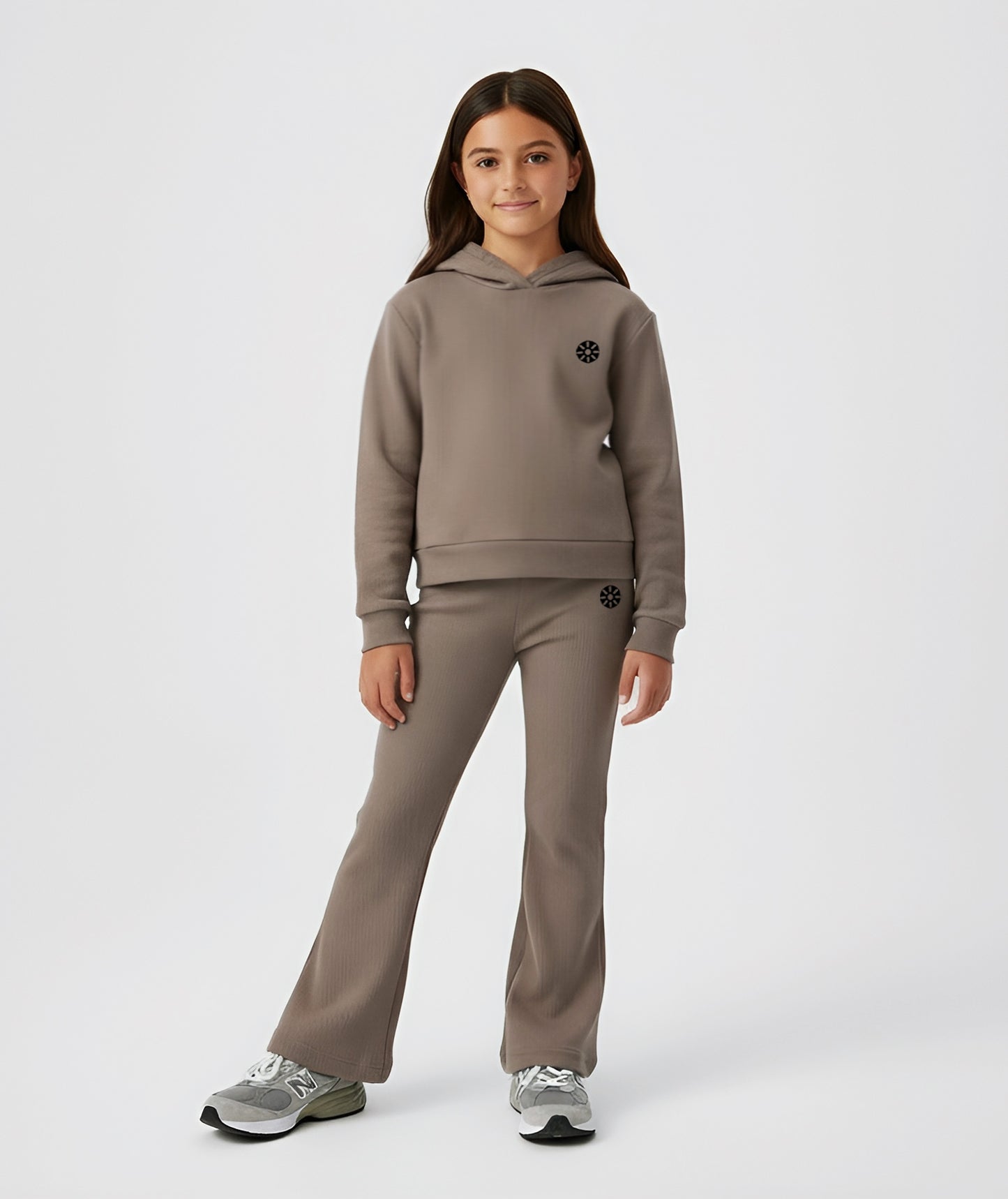 Taupe Cotton Girls Hoodie