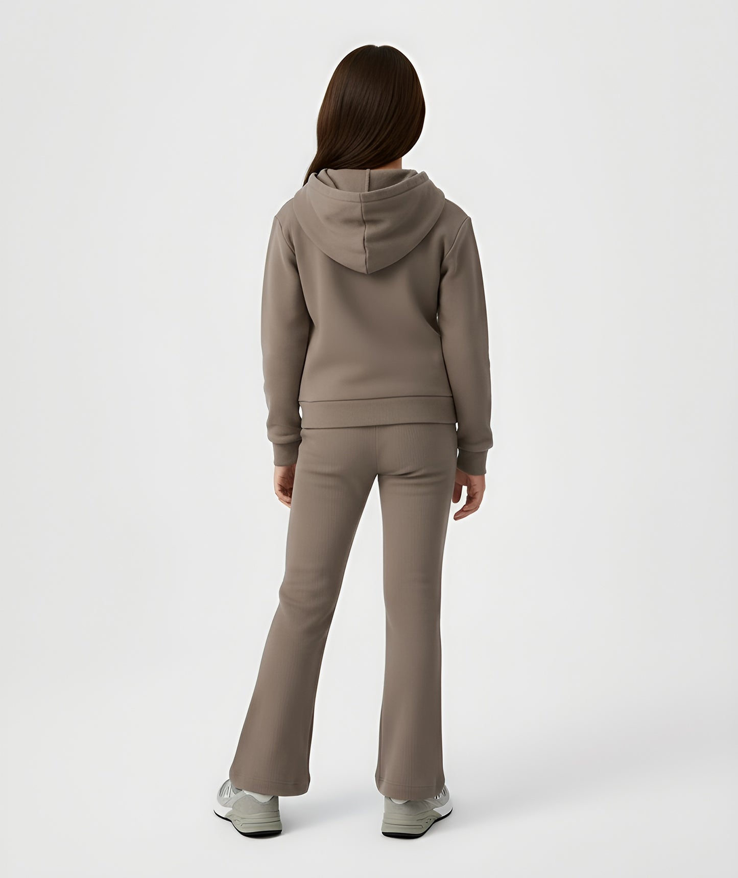 Taupe Cotton Girls Hoodie