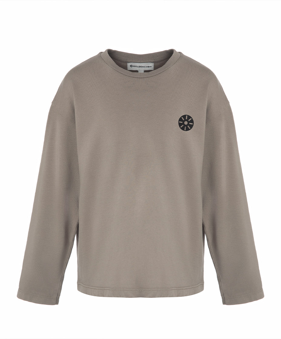 Taupe Cotton Boys Long Sleeve T-Shirt